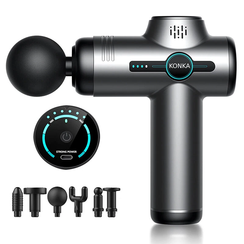 KONKA V1 Massage Gun 6 Speeds Adjustable Gear 6 Massage Heads 3200 rpm Fascia Gun Muscle Relaxation Brushed Motor (image for) KONKA V1 Massage Gun 6 Speeds Adjustable Gear 6 Massage Heads 3200 rpm Fascia Gun Muscle Relaxation Brushed Motor
